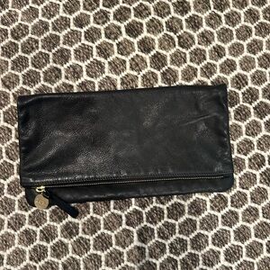 Clare V Black Leather Bag with Gold Label